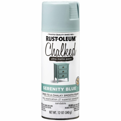 Chalked 1-Coat Spray Paint, Ultra Matte Serenity Blue, 12-oz.