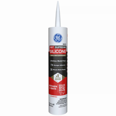 Supreme Silicone Kitchen & Bath Sealant, White, 10.1-oz.