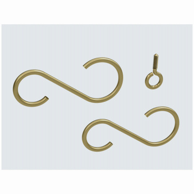 Extension Hanging Hook Kit, Brass, 3-1/2 In.