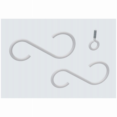 Extension Hanging Hook Kit, White, 3-1/2 In.