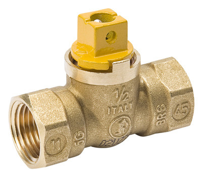 Gas Ball Valve, Forged Brass, 1/2 In.