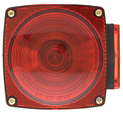 Left-Side Square Stop/Turn/Tail Light For Use With License Light, Red, 4.5 In.