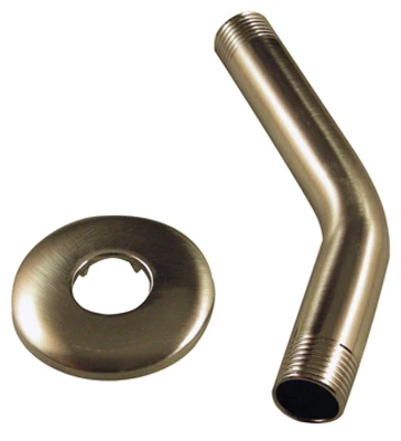 Shower Arm & Flange Assembly, Brushed Nickel, 6 x 1/2 In. Iron Pipe
