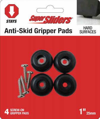Super Sliders 1 In. Anti-Skid Screw-On Beige Furniture Pad (4-Piece)