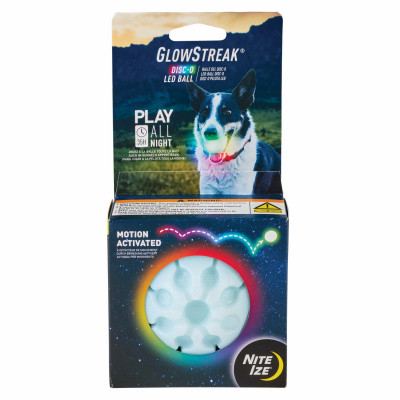 GlowStreak Disc-O LED Dog Fetch Ball