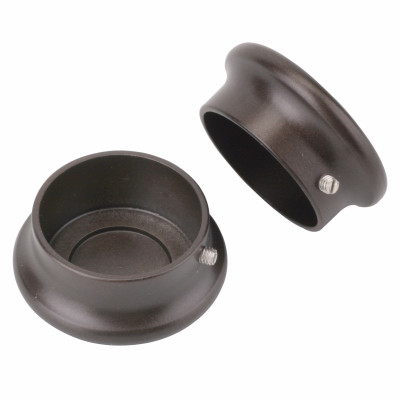 Closet Rod Pole End Caps, Bronze, Pr.