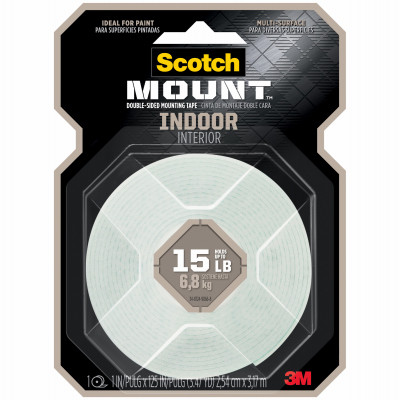Double-Sided Mounting Tape, Indoor, 1 x 125 In.