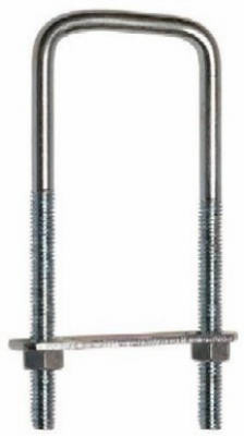 Square U-Bolt With Plate & Hex Nuts, Zinc, 3/8 x 3-5/8 x 7 In.