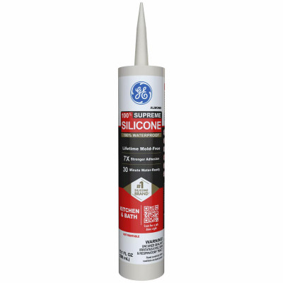 Supreme Silicone Kitchen & Bath Sealant, Almond, 10.1-oz.