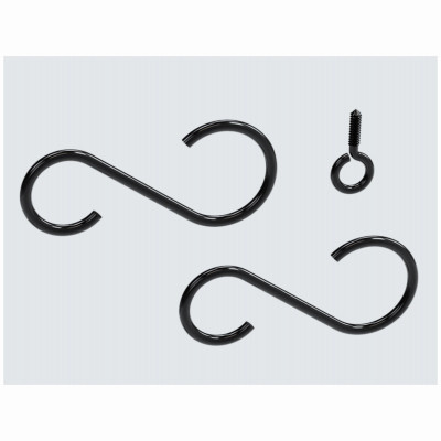 Extension Hanging Hook Kit, Black, 3-1/2 In.
