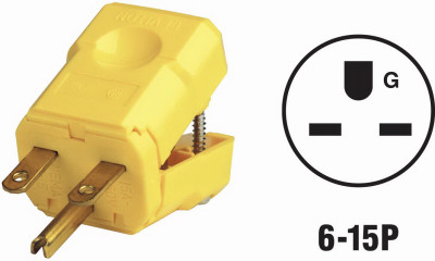 15A YEL NYLON CORD PLUG