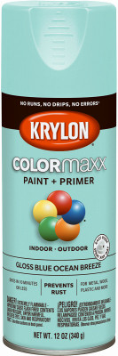 COLORmaxx Spray Paint + Primer, Gloss Blue Ocean Breeze, 12-oz.
