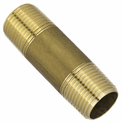 3/8 In. MPT x 2 In. Brass Pipe Nipple, Lead Free