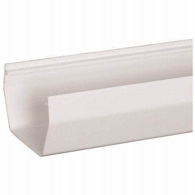 Gutter, Contemporary, Vinyl, White, 5-In. x 10-Ft.
