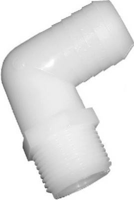 Nylon Hose Barb Elbow, 3/8 In. ID x 1/4 In. MPT (10 pieces)
