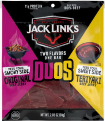 JACK LINKS 2.85 OZ DUOS ORIGINAL/TERIYAKI BEEF JERKY