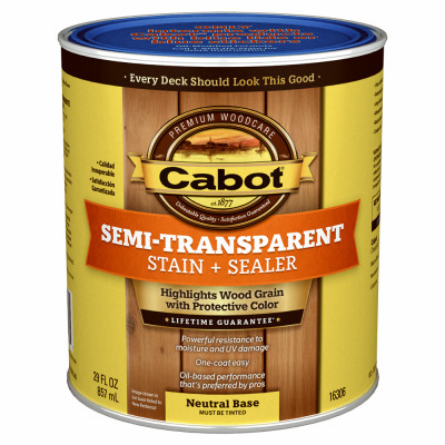 Semi-Transparent Deck & Siding Stain, Neutral Base, Qt.