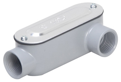 Rigid/IMC Conduit Fitting, Oval Thread Body, Gray Die-Cast Aluminum, 1/2-In.