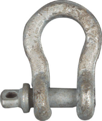 Anchor Shackle With Pin, Galvanized, 1/4 In.