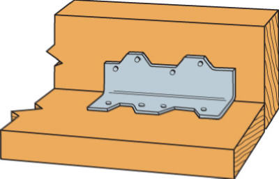 L Angle Connector, 16 Gauge Steel, 7 In.