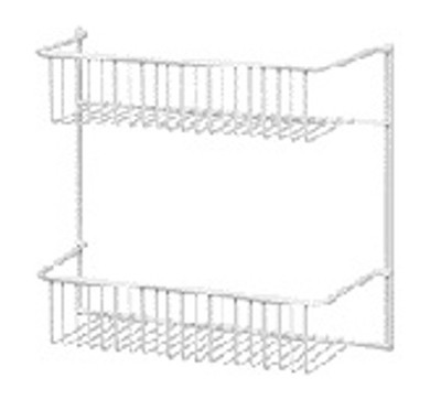 2-Wire-Shelf Unit, Door Or Wall Rack, White, 12-In.