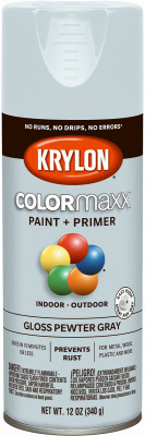 COLORmaxx Spray Paint + Primer, Gloss Classic Gray, 12-oz.