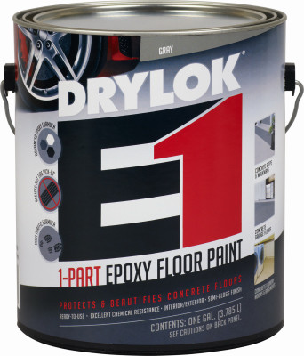 Epoxy Floor Paint, Gray Semi-Gloss, Gallon (2 pieces)