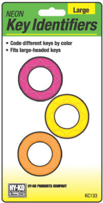 Key Identifiers, Large, Assorted Neon Colors, 3-Pk. (5 pieces)