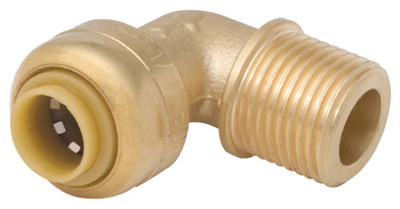 1/4 x 3/8 In. Male Iron Pipe Push-Fit Dishwasher Elbow