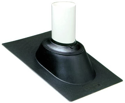Roof Flashing, Adjustable, Plastic Base, Fits 1.5 to 3 In. Pipe