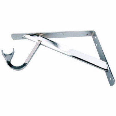 Shelf & Rod Bracket, Chrome, 11-1/4 In.