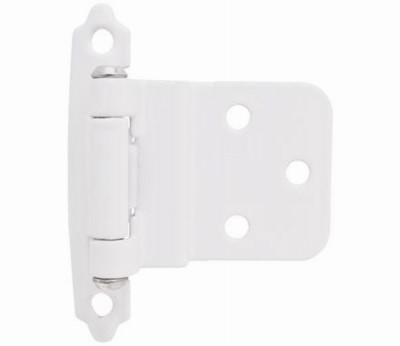 Cabinet Hinge, Self-Closing, White, 3/8 In. Inset, 2-Pk.