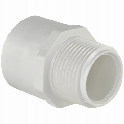 Schedule 40 PVC Pressure Male Adapter, White, 1-1/4 In. MPT
