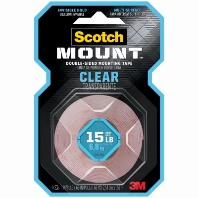 Double-Sided Mounting Tape, Clear, 1 x 60 In.
