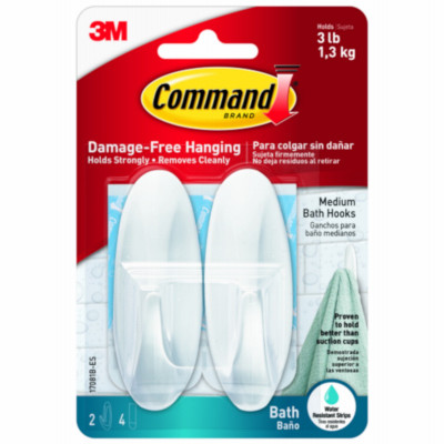 Medium Bath Hooks, 2-Ct.