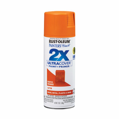Painter's Touch 2X Spray Paint, Satin Rustic Orange, 12-oz.