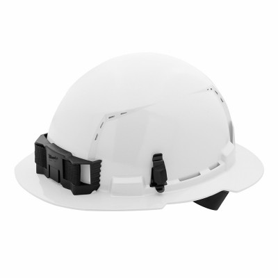 Vented Hard Hat, Full Brim, 4-Pt. Ratcheting Suspension, Type 1, Class C, White