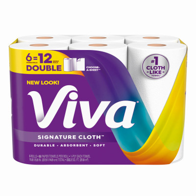 Viva Signature Cloth Paper Towels, 6 Double Rolls, 86 Sheets per Roll