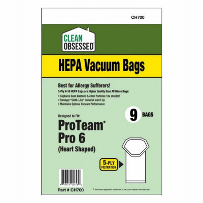 ProTeam Pro 6 Quart HEPA Vacuum Cleaner Bags, 9-Ct.