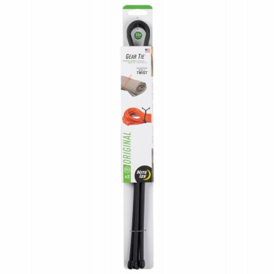 Gear Tie Reusable Rubber Twist Tie, Black, 32-In., 2-Pk.