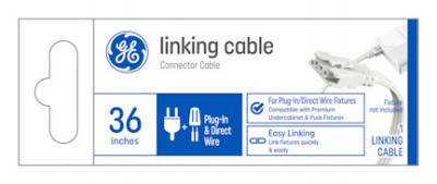 Linking Connector Cable For Plug-In/Direct Wire Undercabinet Fixtures, White, 36 In.