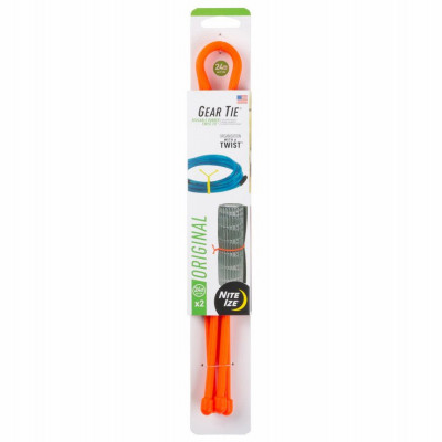 Gear Tie Reusable Rubber Twist Tie, Bright Orange, 24-In., 2-Pk.