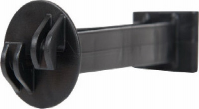 Electric Fence T-Post Offset Insulator, Snap On, 5-In. Black, 25-Pk.