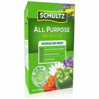 Plant Food, All-Purpose, Water Soluble, 20-20-20 Formula, 1.5 Lb.