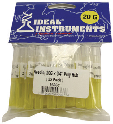Livestock Injection Needles, Disposable, 3/4 In. Poly Hub, 20-Ga., 25-Pk.