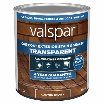 One-Coat Transparent Stain & Sealer, Canyon Brown, 1 Qt.