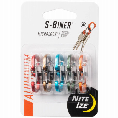 S-Biner MicroLock Aluminum, 5-Pk., Assorted Colors
