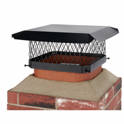 Chimney Cap, Black Steel, 13 x 13 In.
