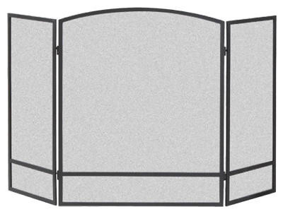 3-Panel Fireplace Screen, Black, 30 x 48 In.