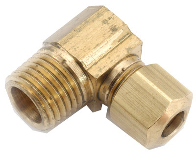 Elbow, Brass, 90-Degree, Compression, Male, 3/8 x 3/8 In.